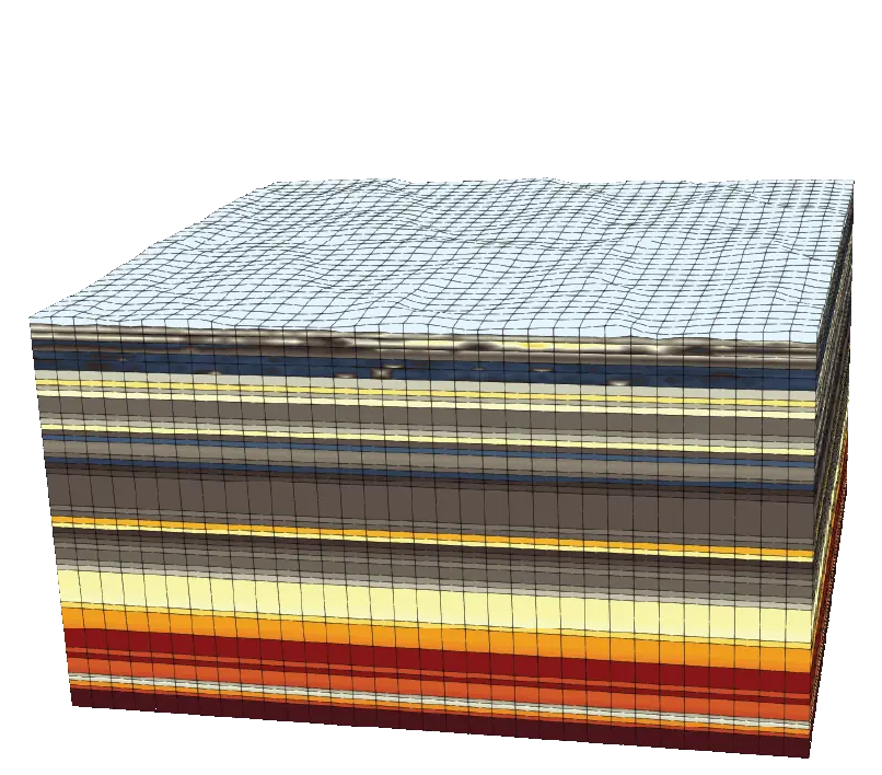 Adaptive finite-element mesh concentrated around complex geometry