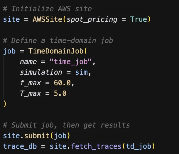 FrequenSolve Python client simulation example